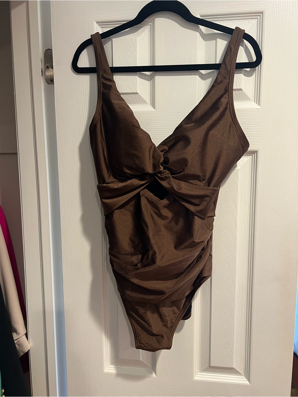 DKNY Brown Shimmer One-Piece Swimsuit